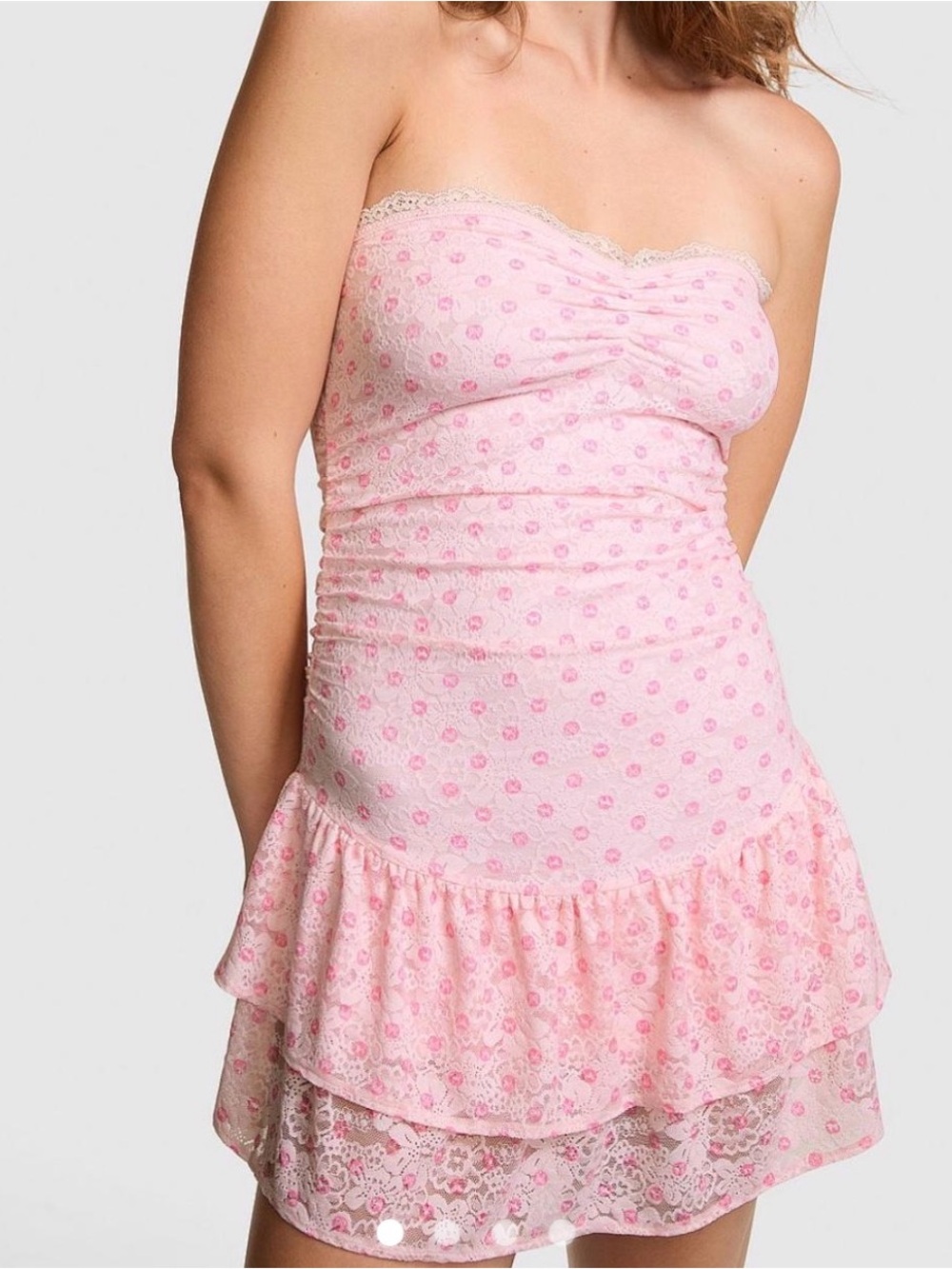 LoveShackFancy x Pink Victoria’s Secret Pink Floral Lace-Trim